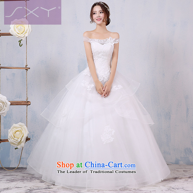 Wedding dress 2015 new Korean version of the word to align the shoulder larger marriages wedding winter video thin winter XL, Su Xiang edge , , , shopping on the Internet