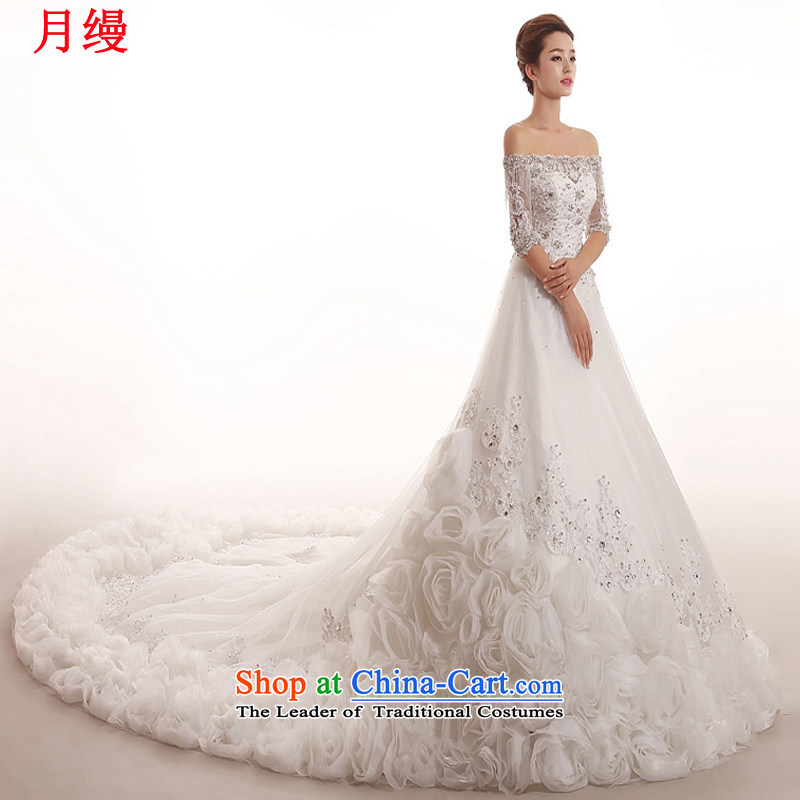As wedding dresses, 2015 new word in the cuff to align the shoulder stereo flowers long tail lace Sau San Video 1.5 m thin tail size not returning to contact customer service, on risk has been pressed shopping on the Internet