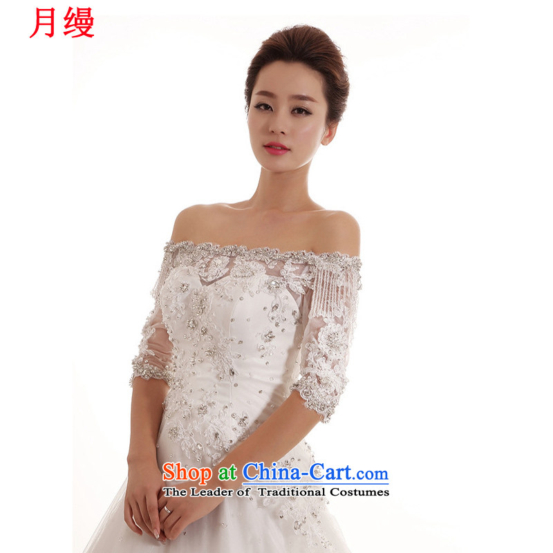 As wedding dresses, 2015 new word in the cuff to align the shoulder stereo flowers long tail lace Sau San Video 1.5 m thin tail size not returning to contact customer service, on risk has been pressed shopping on the Internet
