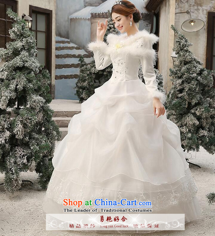Yong-yeon and 2015 NEW GRAPHICS thin winter wedding dress white long-sleeved cotton plus winter autumn and winter for the Korean version of the winter gross) made no size white returning picture, prices, brand platters! The elections are supplied in the national character of distribution, so action, buy now enjoy more preferential! As soon as possible.