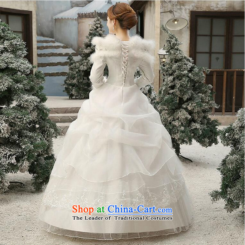 Yong-yeon and 2015 NEW GRAPHICS thin winter wedding dress white long-sleeved cotton plus winter autumn and winter for the Korean version of the winter gross) made no size white replacement, and Yim-yong , , , shopping on the Internet