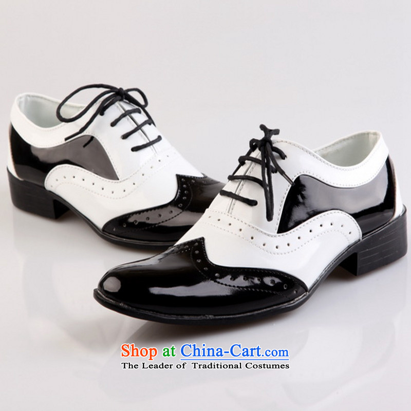 Yong-yeon and handsome point wedding photography men business professional Korean daily leisure shoes bridegroom marriage of men's single shoe shoes black and white 40, Yong-yeon and shopping on the Internet has been pressed.