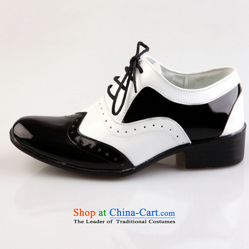 Yong-yeon and handsome point wedding photography men business professional Korean daily leisure shoes bridegroom marriage of men's single shoe shoes black and white 40, Yong-yeon and shopping on the Internet has been pressed.
