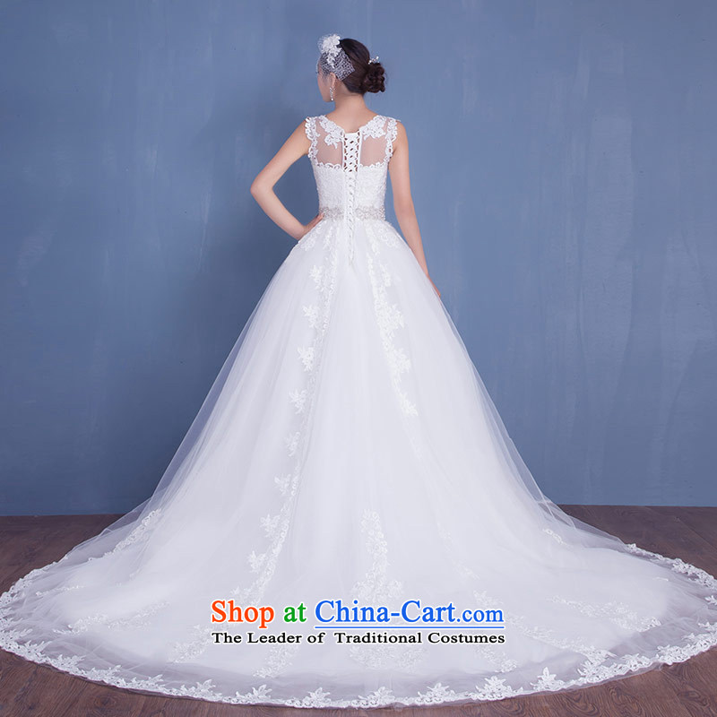 Love of the life of the new Korean 2015 princess shoulders diamond lace tail wedding wedding dress female white M love of the overcharged shopping on the Internet has been pressed.