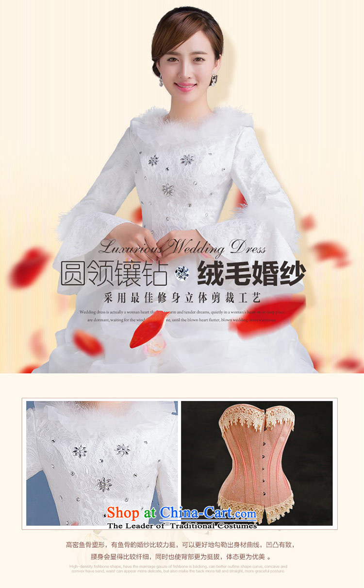 Love of the overcharged  by 2015 new autumn and winter wedding dress marriage elegant round-neck collar long-sleeved) field shoulder gross cotton lapel wedding wedding dress female white XL Photo, prices, brand platters! The elections are supplied in the national character of distribution, so action, buy now enjoy more preferential! As soon as possible.