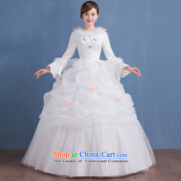 Love of the overcharged  by 2015 new autumn and winter wedding dress marriage elegant round-neck collar long-sleeved) field shoulder gross cotton lapel wedding wedding dress female white XL Photo, prices, brand platters! The elections are supplied in the national character of distribution, so action, buy now enjoy more preferential! As soon as possible.
