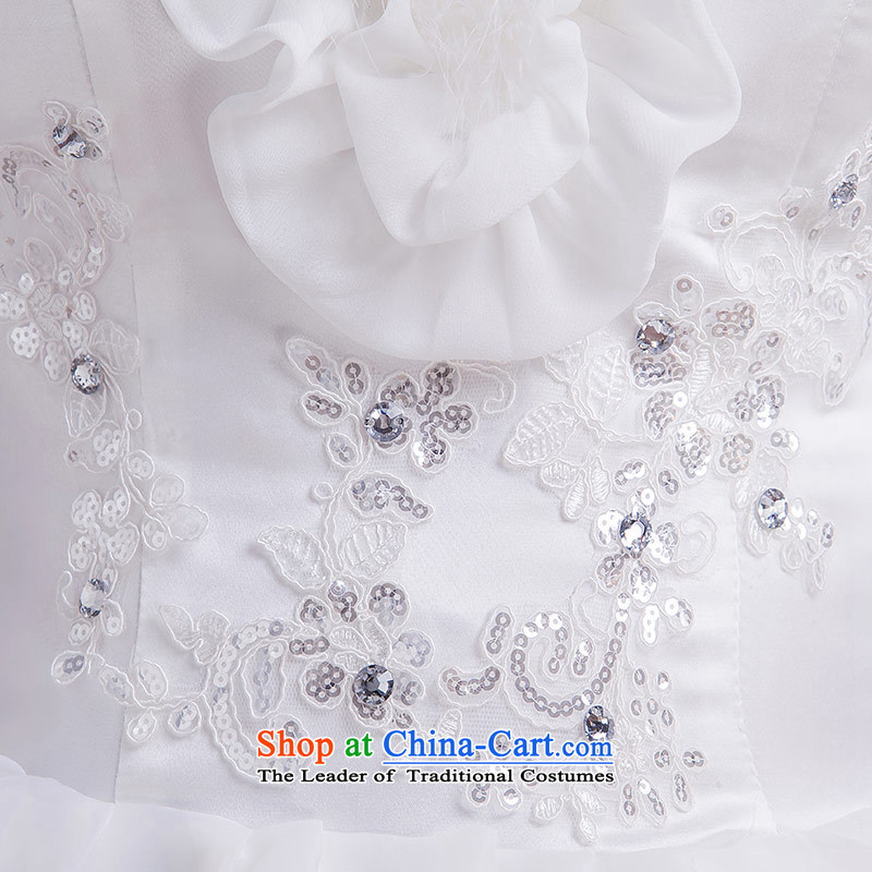 Love of the overcharged by 2015 new long-sleeved autumn and winter thick hair collar align to large thin graphics Korean brides wedding dress wedding female white L, love of the overcharged shopping on the Internet has been pressed.
