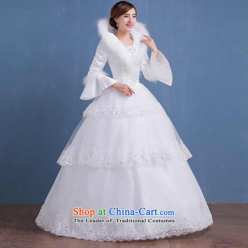 Love of the overcharged by 2015 new winter wedding long-sleeved thick autumn straps Korean brides wedding dress to align the wedding female white tailor-made exclusively the concept of love of the overcharged shopping on the Internet has been pressed.