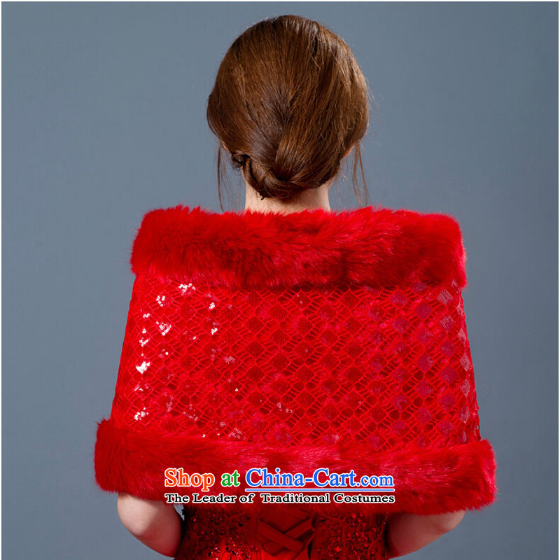 The bride accessories 2015 new autumn and winter wedding dresses shawl jacket short, warm Thick Red Shawl red are code gross, pure love bamboo yarn , , , shopping on the Internet