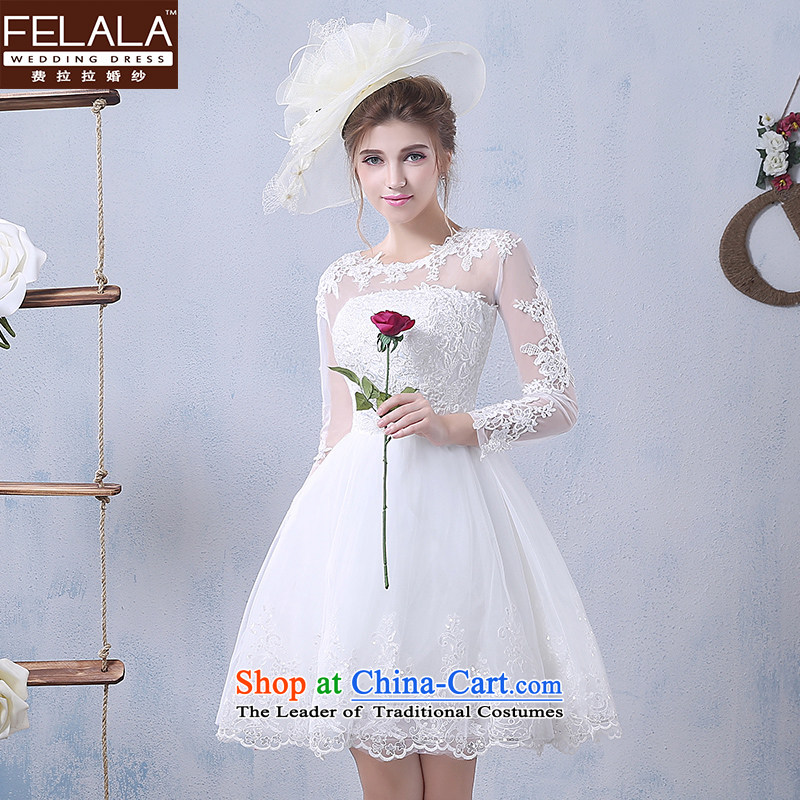 Ferrara long-sleeved gown short of small 2015 annual meeting of the Korean version of the new dresses and sisters skirt banquet evening dresses bridesmaid M(2 feet), winter clothing Ferrara wedding (FELALA) , , , shopping on the Internet