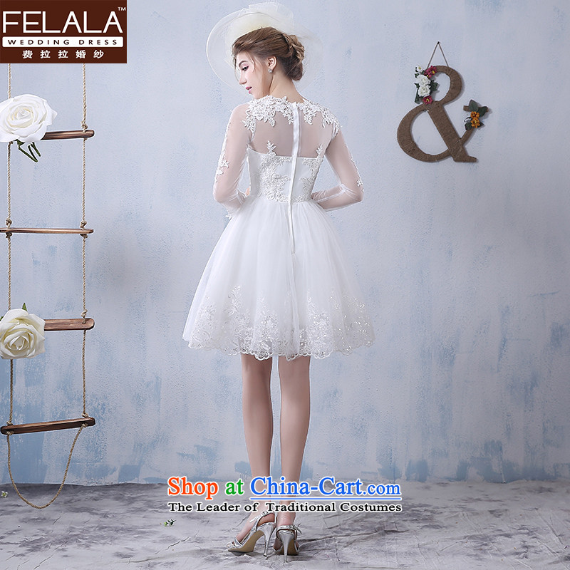 Ferrara long-sleeved gown short of small 2015 annual meeting of the Korean version of the new dresses and sisters skirt banquet evening dresses bridesmaid M(2 feet), winter clothing Ferrara wedding (FELALA) , , , shopping on the Internet