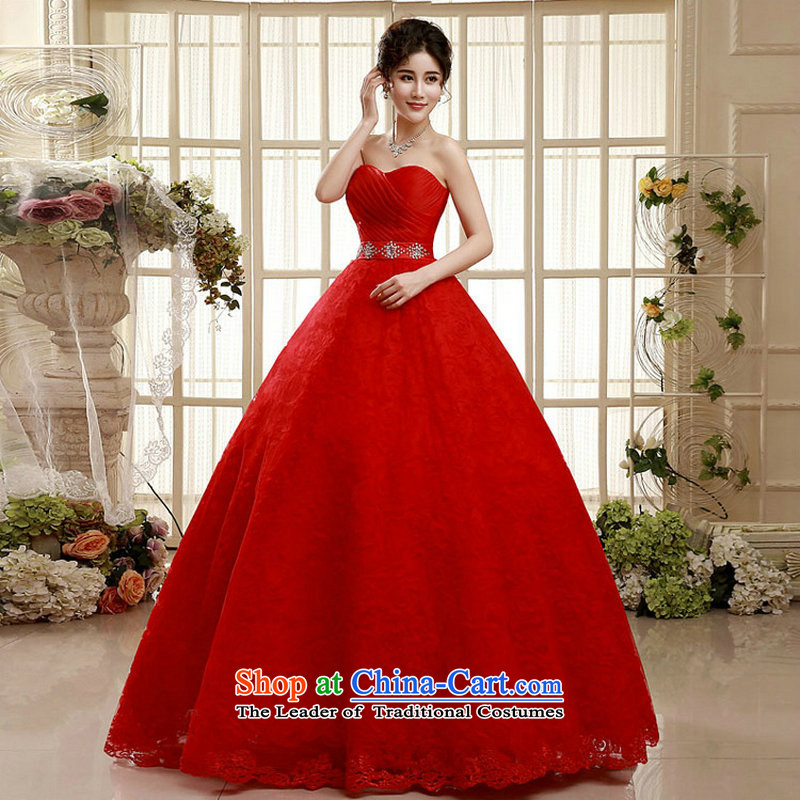 Yet, a wedding dress autumn 2015 new marriages lace Princess Korean style graphics large thin red wedding winter xs5881 red S naoji a , , , shopping on the Internet