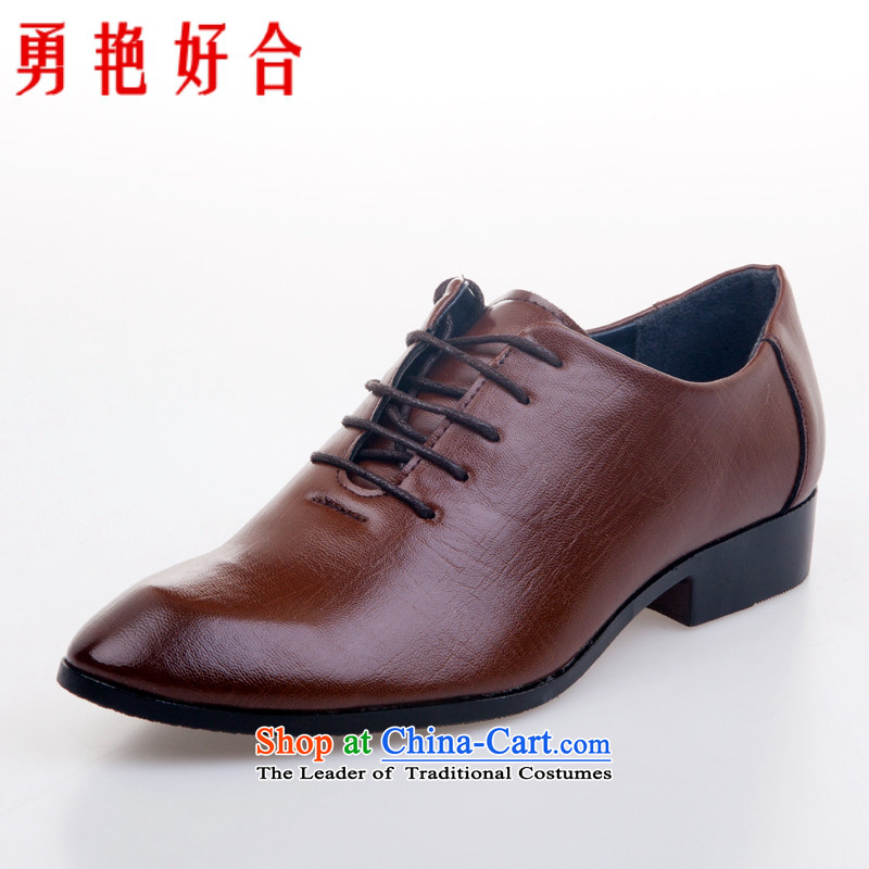 Yong-yeon and handsome wedding photography men business professional Korean daily leisure shoes bridegroom marriage of men's single shoe brown shoes41