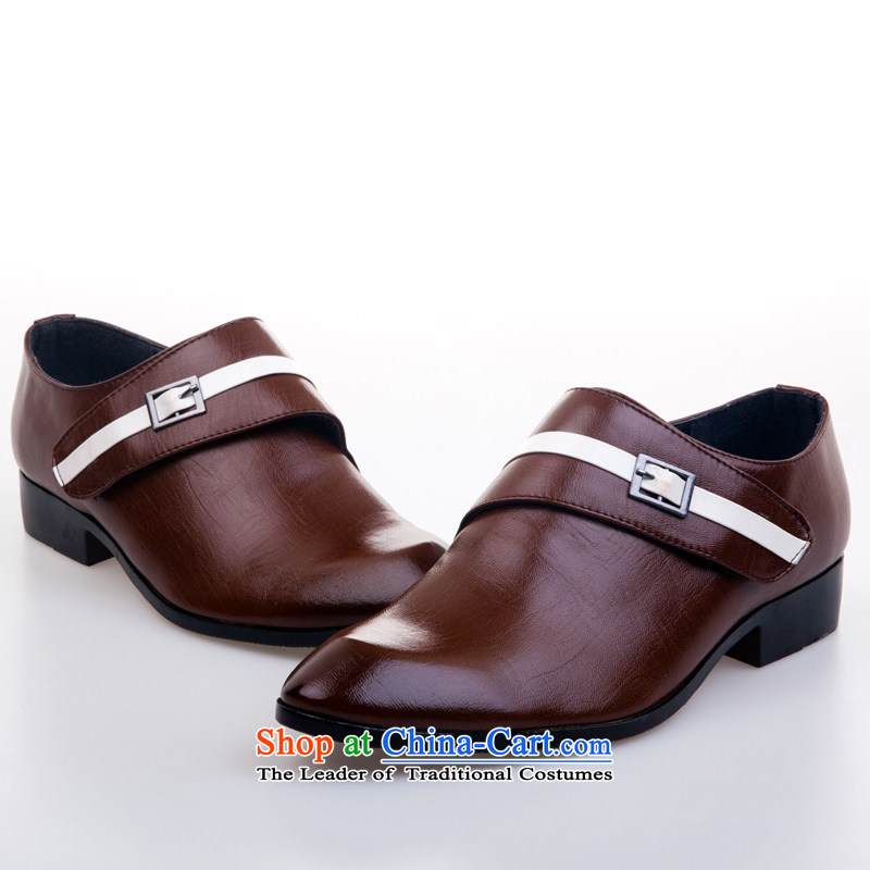 Yong-yeon and handsome wedding photography men business professional Korean daily leisure shoes bridegroom marriage of men's single shoe brown shoes 43 Yong-yeon and shopping on the Internet has been pressed.