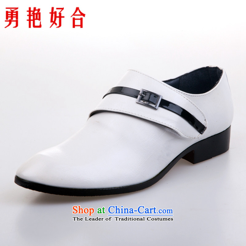 Yong-yeon and handsome wedding photography men business professional Korean daily leisure shoes bridegroom marriage of men's single shoe white shoes43