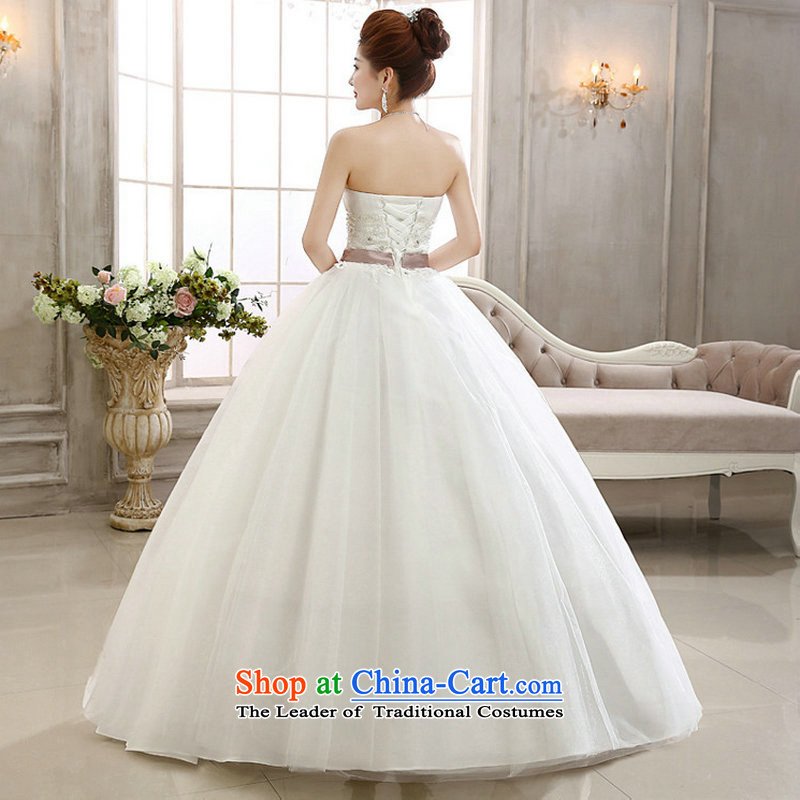 Naoji a 2015 new female white breast tissue to align the bride bow tie pregnant women marry stylish wedding dresses xs5887 white L, yet a , , , shopping on the Internet