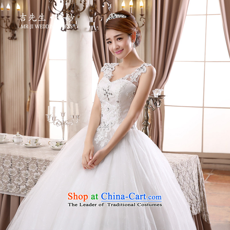 Mr. Guissé Korean fashion strap type high waist and ultra-swing to volume and wedding White M (MRJI) , , , shopping on the Internet