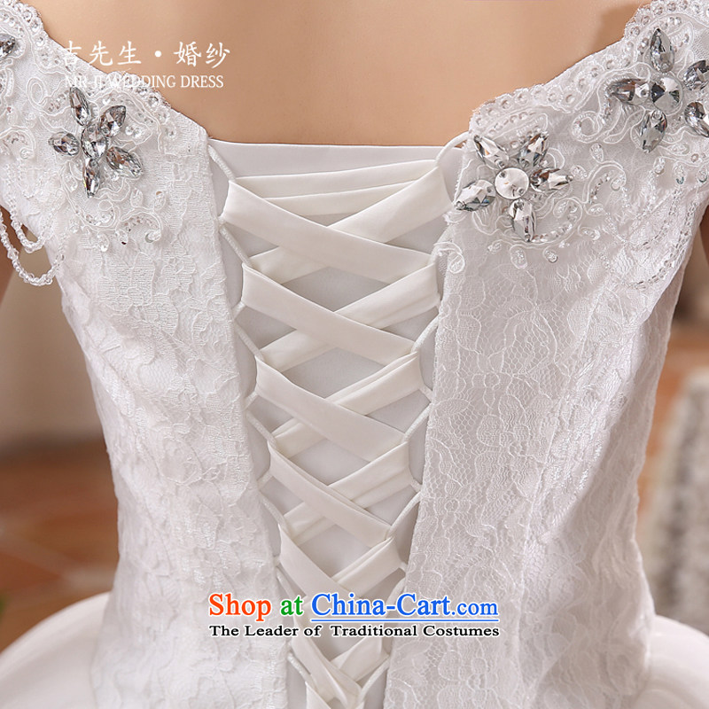 Mr. Guissé 2015 new stylish and elegant one shoulder higher field waist luxury lace diamond jewelry bon bon skirt wedding White XL, Mr. MRJI) , , , shopping on the Internet