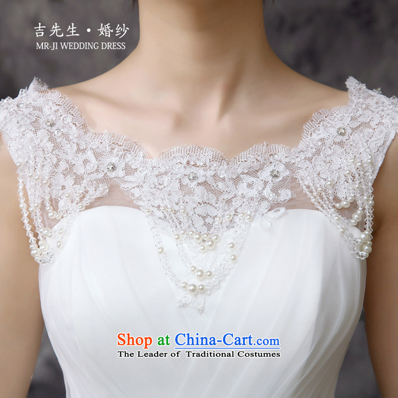 Mr. Guissé 2015 new stylish decorated Pearl Luxury embroidered shoulders straps and bon bon skirt wedding white customization, Mr. MRJI) , , , shopping on the Internet