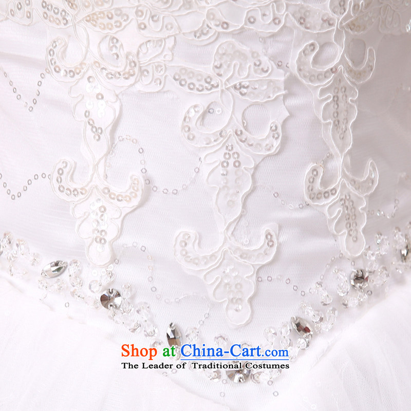 Mr. Fall 2015, Korean sweet Princess Mary Magdalene chest luxury Sau San lace pearl ornaments and large amount of swing wedding white S (MRJI) , , , shopping on the Internet