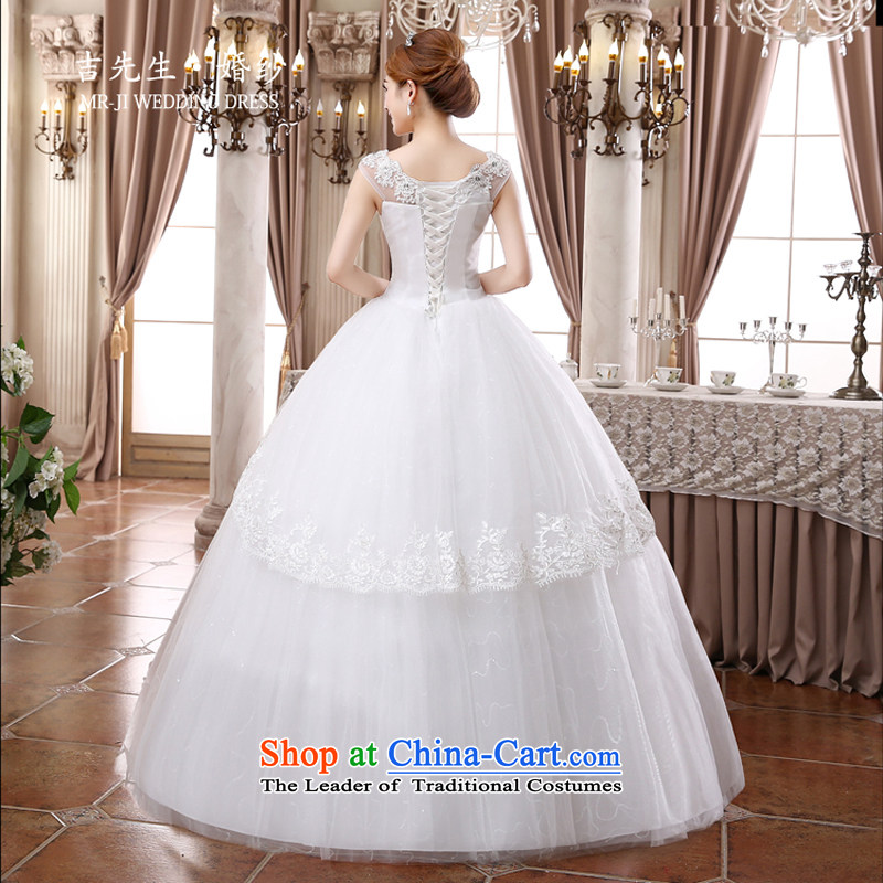  2015 Autumn and Winter, stylish and elegant Korean version of the word to bind with the shoulders and luxury lace decorated large amount of graphics thin white wedding XS, Mr. MRJI) , , , shopping on the Internet