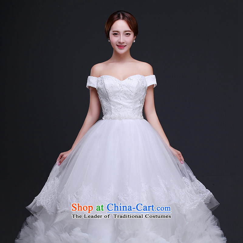 Qing Hua yarn wedding dresses 2015 new Korean word elegant wedding bride shoulder romantic to align bon bon skirt white L, the feelings of Chinese yarn , , , shopping on the Internet