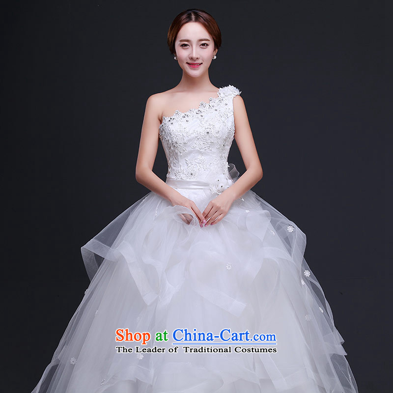 Wedding dress 2015 autumn and winter new Korean elegant retro shoulder bride wedding diamond large graphics thin white strap S Qing Hua yarn , , , shopping on the Internet