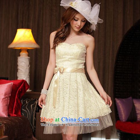 Of the 2015 Korean glued to the new women's short of marriage under the auspices of the annual session of toasting champagne banquet Foutune of Hamor wrapped chest Sau San lace small dress skirt 3385 champagne color code are pictures, prices, brand platters! The elections are supplied in the national character of distribution, so action, buy now enjoy more preferential! As soon as possible.
