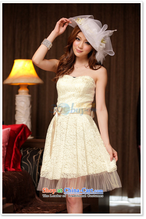 Of the 2015 Korean glued to the new women's short of marriage under the auspices of the annual session of toasting champagne banquet Foutune of Hamor wrapped chest Sau San lace small dress skirt 3385 champagne color code are pictures, prices, brand platters! The elections are supplied in the national character of distribution, so action, buy now enjoy more preferential! As soon as possible.