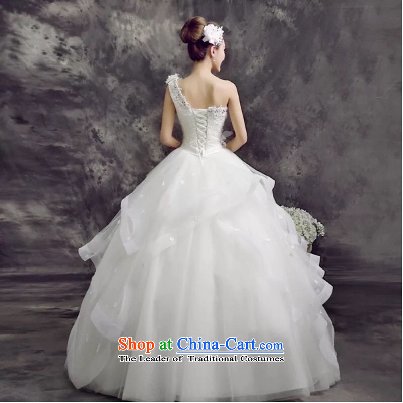 Yong-yeon and wedding dresses 2015 winter new stylish wedding dresses Korean shoulder to align graphics thin white wedding , L, Yong-yeon and shopping on the Internet has been pressed.