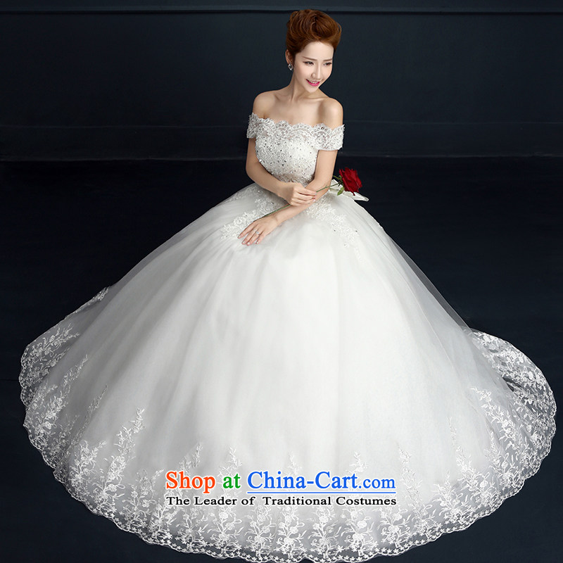 Wedding dress 2015 winter new Korean-style and simplicity to align graphics thin marriages a field shoulder wedding?L