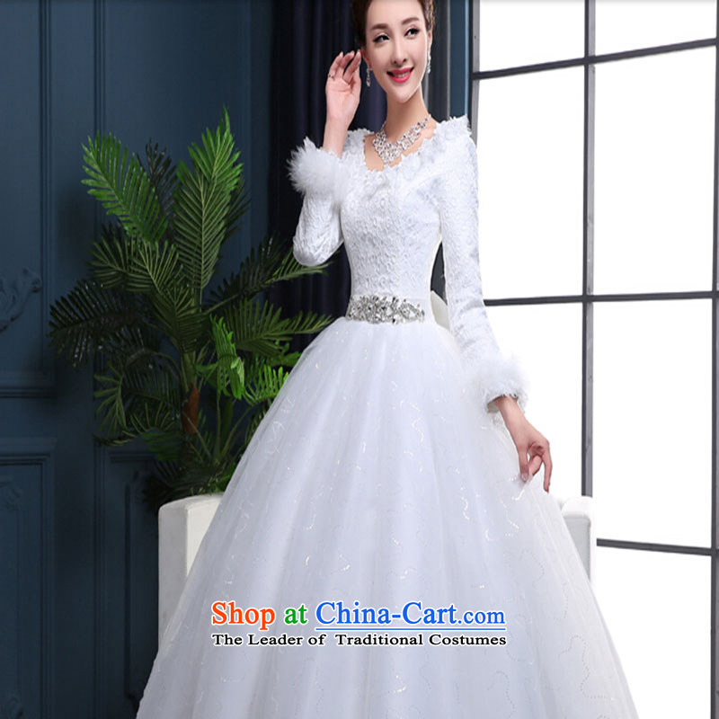 Wedding dress 2015 new winter wedding thick winter clothing to align the bride warm autumn and winter, female white long-sleeved wedding S love Su-lan , , , shopping on the Internet
