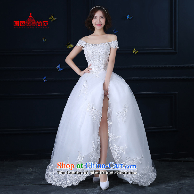 Wedding dress 2015 new Korean style of autumn and winter long tail of the word wedding shoulder marriages to align the minimalist white girl S picture, prices, brand platters! The elections are supplied in the national character of distribution, so action, buy now enjoy more preferential! As soon as possible.