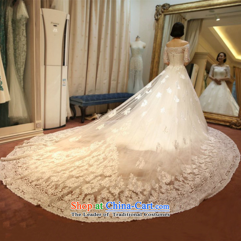 2015 WINTER new word shoulder lace long-sleeved bride wedding dresses long tail large graphics to align the Sau San thin package, Love Returning XL so AIRANPENG Peng () , , , shopping on the Internet