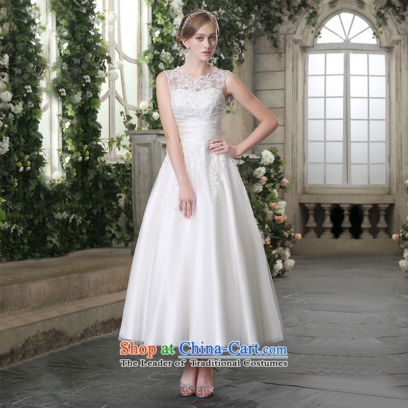Custom Wedding 2015 dressilyme autumn and winter new V-Neck sleeveless waist high waist V back a version of the bride wedding dress White - No spotS