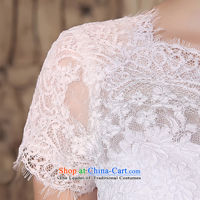 Custom Wedding 2015 dressilyme autumn and winter new lace round-neck collar short-sleeved version A package of small trailing luxury detained bride wedding dress ivory - no spot XXXL,DRESSILY OCCASIONS ME WEAR ON-LINE,,, shopping on the Internet