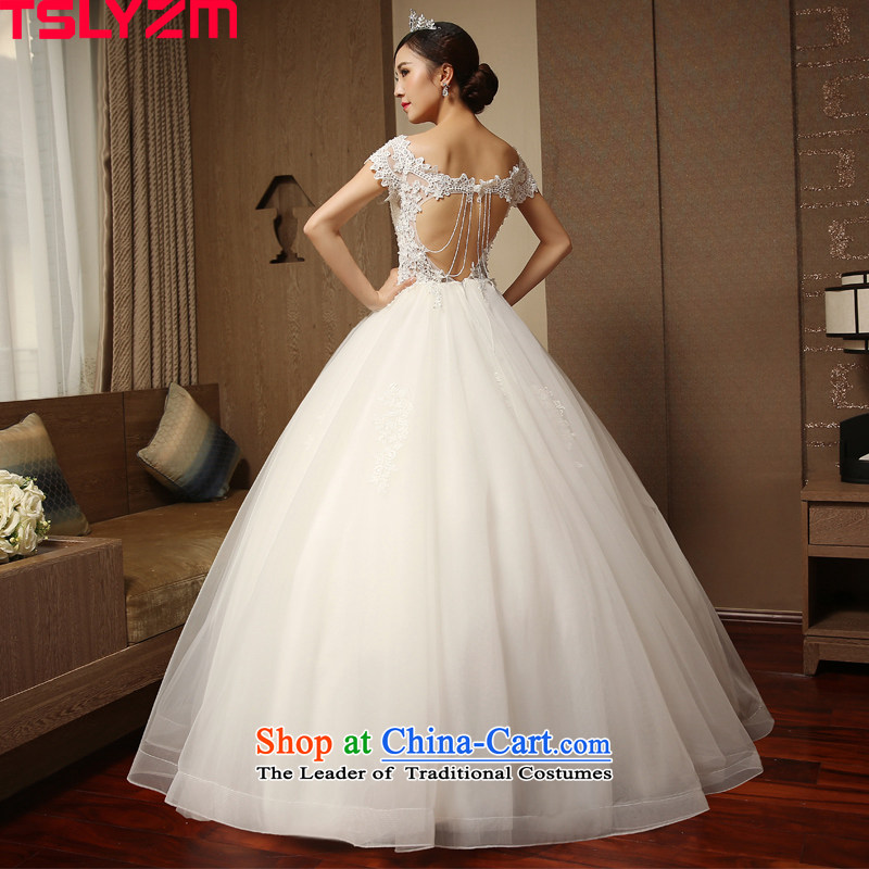 The word tslyzm marriages shoulder wedding dresses to align bon bon skirt 2015 new autumn and winter lace back Foutune of video thin wedding dress white l,tslyzm,,, shopping on the Internet