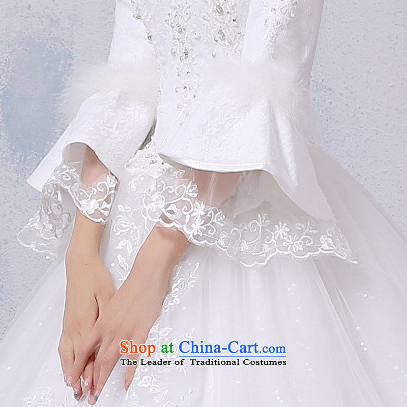 Winter wedding dresses 2015 new bride large graphics thin marriage winter long-sleeved thick warm winter wedding, XL, Su Xiang edge , , , shopping on the Internet