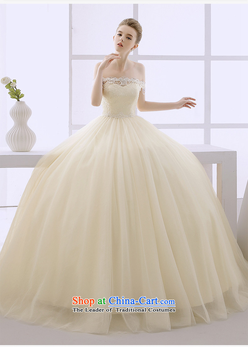 Wedding dress 2015 winter new strap to align the word anointed chest marriages shoulder Sau San video thin champagne color champagne color S picture, prices, brand platters! The elections are supplied in the national character of distribution, so action, buy now enjoy more preferential! As soon as possible.