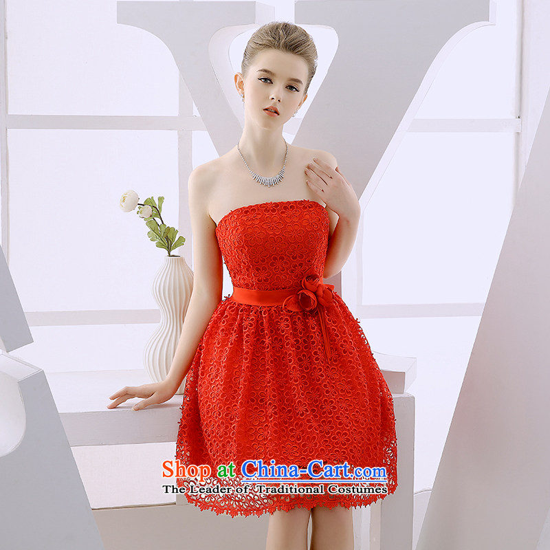 2015 WINTER new evening dresses and chest small dresses red bridesmaid service, princess wedding dresses red , L, bride honeymoon shopping on the Internet has been pressed.