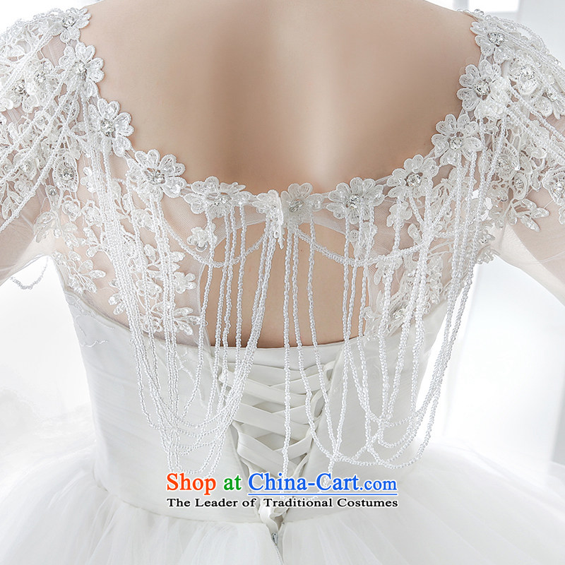 Wedding dress in the new winter 2015 long-sleeved marriages feather lace Zhang 歆 entertainment stars of the same pregnant women White XL, bride honeymoon shopping on the Internet has been pressed.
