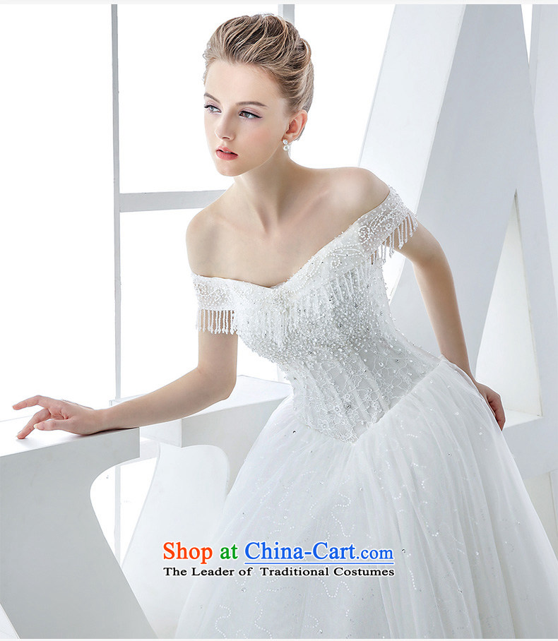 Wedding dress 2015 winter new bride first field shoulder graphics thin dark v-neck with minimalist won to align the huns white White XL Photo, prices, brand platters! The elections are supplied in the national character of distribution, so action, buy now enjoy more preferential! As soon as possible.
