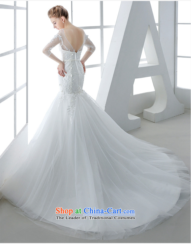 Wedding dress 2015 winter new bride Korean Won-Sau San video thin lace flowers crowsfoot long tail end of 80 cm White M picture, prices, brand platters! The elections are supplied in the national character of distribution, so action, buy now enjoy more preferential! As soon as possible.