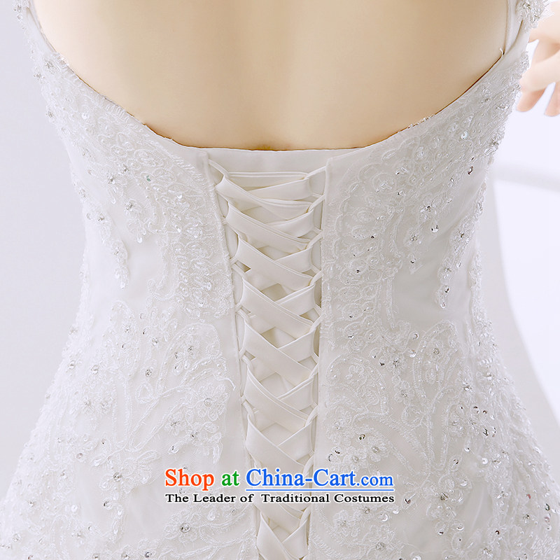 Wedding dress 2015 autumn and winter marriages Ms. shoulders female white simple Suzhou tailor-made out of White XL, bride honeymoon shopping on the Internet has been pressed.