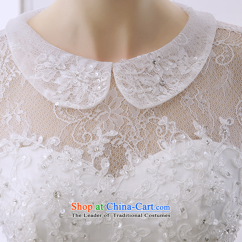 Wedding dress winter 2015 winter bride long-sleeved straps to align the princess bon bon skirt made out of white S white honeymoon bride shopping on the Internet has been pressed.