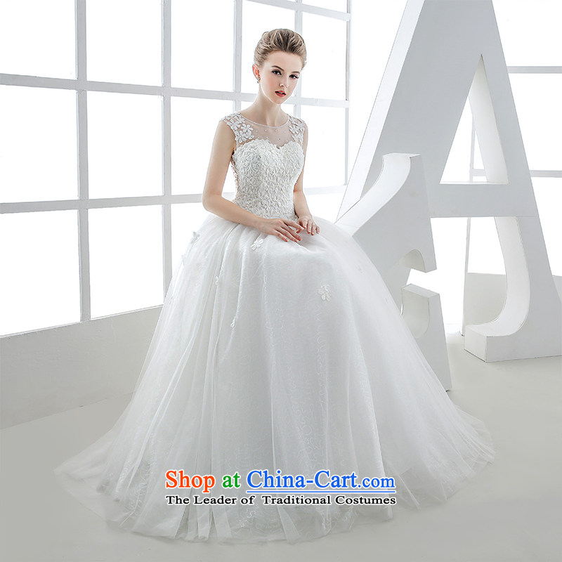 Wedding dress 2015 winter marriages retro shoulders back shoulder minimalist irrepressible align to go out of Europe and the White XL, bride honeymoon shopping on the Internet has been pressed.