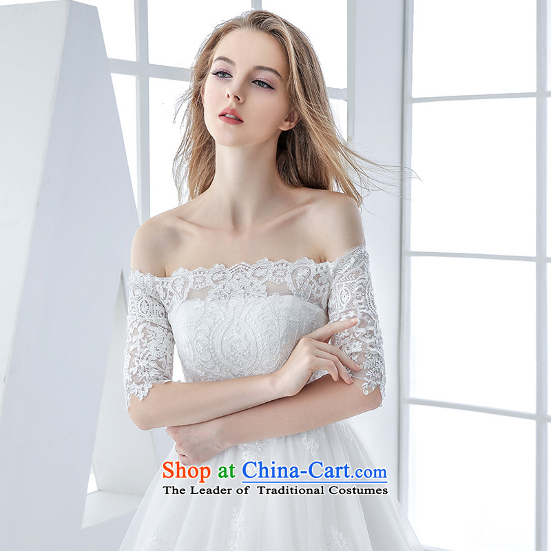 Wedding dress of autumn and winter 2015 new bride a field with chest pregnant women shoulder high waist tail lace video in thin 1 m and Mei cuff XL, bride honeymoon shopping on the Internet has been pressed.