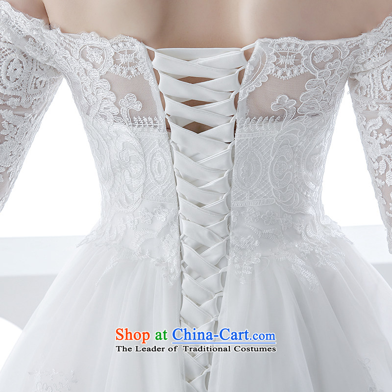 Wedding dress of autumn and winter 2015 new bride a field with chest pregnant women shoulder high waist tail lace video in thin 1 m and Mei cuff XL, bride honeymoon shopping on the Internet has been pressed.