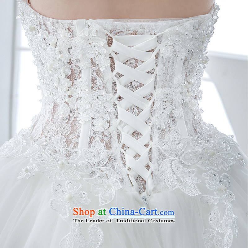 Wedding dress 2015 winter new bride wiping the chest straps trailing Korean-style palace western graphics thin white high-end white 50cm and tail XL, bride honeymoon shopping on the Internet has been pressed.