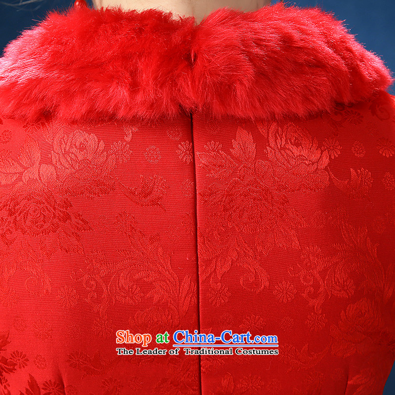 2015 Autumn and winter winter wedding dresses marriages QIPAO) Ms. red etiquette short bows services RED M, Sau San honeymoon bride shopping on the Internet has been pressed.